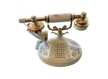 Vintage Telephone With Colorful Flower Details