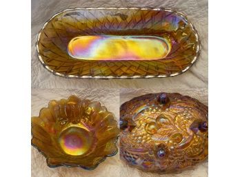 Carnival Glass Bowls (3 Count)