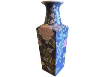 Hand Painted In Macau Ceramic Vase. Stands 14.5 Inches