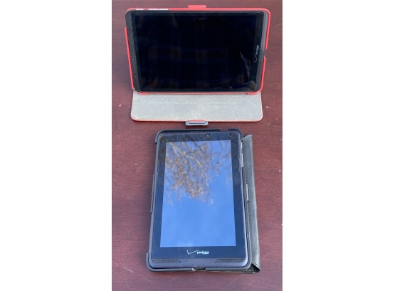 Two Verizon Tablets (Without Cords) With Speck Folding Cases