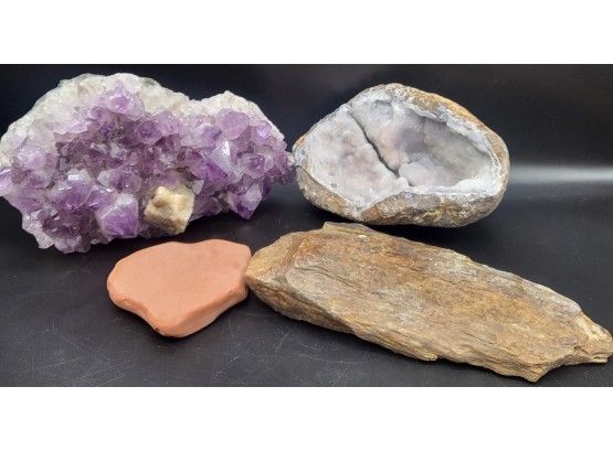 Collection Of Geode, Amethyst & Rocks