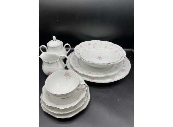 Beautiful White Floral China Set Of Bowls, Plates, Cups And Saucers