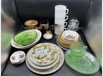 Assortment Of Dishes, Plates, Teacups, Mugs, And Bowls