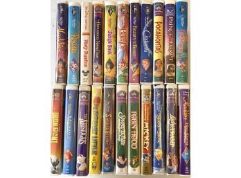 Assortment Of Walt Disney And Warner Brothers Classic Movie VHS Tapes