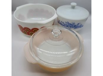 Crate Of Pyrex & Other Vintage Ware