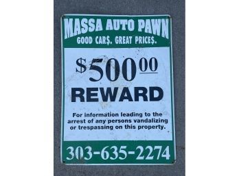 Massa Auto Pawn Metal Sign.