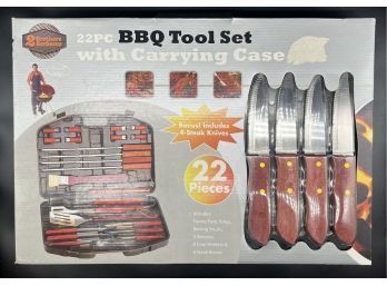 2 Brothers Barbecue 22pc BBQ Tool Set With Carrying Case
