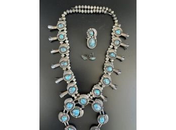 Bisbee Squash Bracelet, Earrings, Necklace Turquoise & Silver