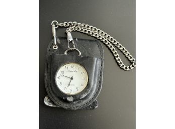 Marcelo Pocket Watch In Leather Holster