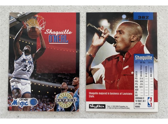 Duplicate Shaquille ONeal ROOKIE CARDS! 1992-93 Skybox, Orlando Magic Printed 1993 NBA Properties
