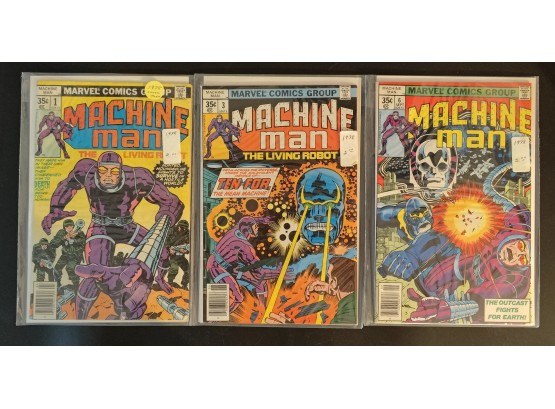 Machine Man Comic Books Issues 1, 3, And 6