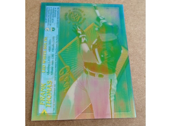 Frank Thomas Clear Chrome 1995 TOPPS MLB Trading Card, Plus 1992 Bowman Gold Trim Card