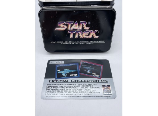 Star Trek Official Collectors Tin No. 6745 With 1991 Trading Cards!