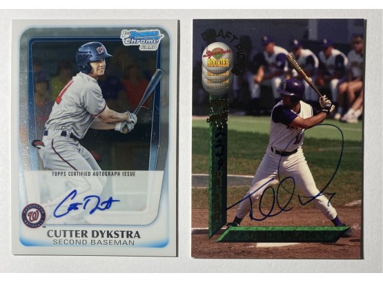 1994 Todd Walker Autograph Rookie Card No. 2249/7750, And Cutter Dykstra TOPPS Autograph 2011 Bowman Chrome