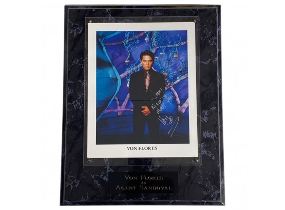 Earth: Final Conflict  Photograph Plaque Of Agent Sandoval Signed By Actor Von Flores