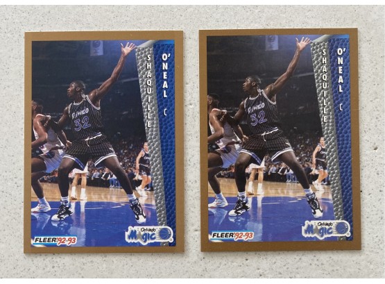 (2) 1993 Shaquille ONeal Orlando Magic FLEER 1992-93 NBA Basketball Cards