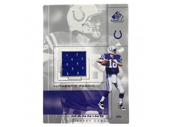 Peyton Manning 2001 Game Used Jersey Card Indianapolis Colts. Upper Deck