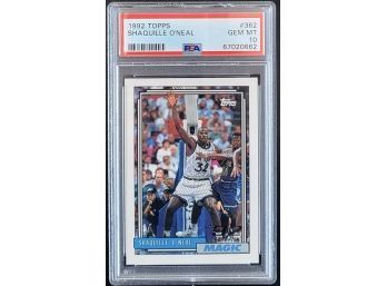 Shaquille O'Neal, Rookie, PSA 10,1992 Topps