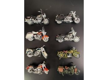 Collection Of 8 Harley Davidson Motorcycle Miniature Models