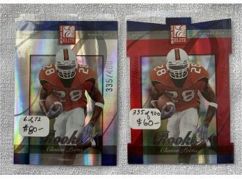 Clinton Portis 2002 Red And Silver ROOKIE CARDS! Silver No. 335/400 And Red No. 06/72 RARE!