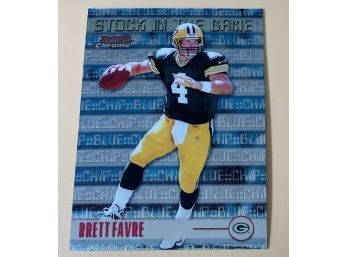 1999 Brett Farve Green Bay Packers Bowman Chrome Card, Official NFL Football Card