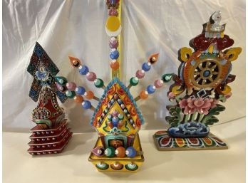 Collection Of Three Colorful Tormas