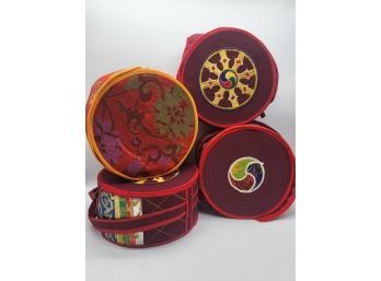 Set Of 4 Tibetan Damaru Drums, 8' Diameter
