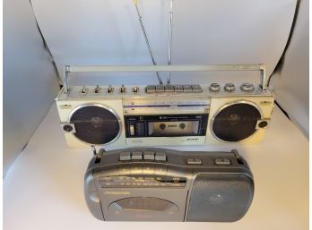 Lot Of 2 - Sharp Stereo Radio And Soundesign Radio Cassette Player - Untested