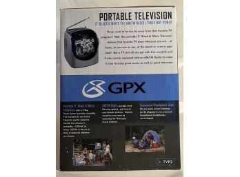 GPX Portable Television 5 Black & White TV  AM/FM Radio  Three Way Power