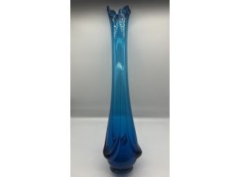 Tall Blue Ombre Glass Vase (24in In Height)