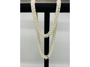 White Faux Big & Little Pearls Twisting A Lovely Pattern Of Elegance
