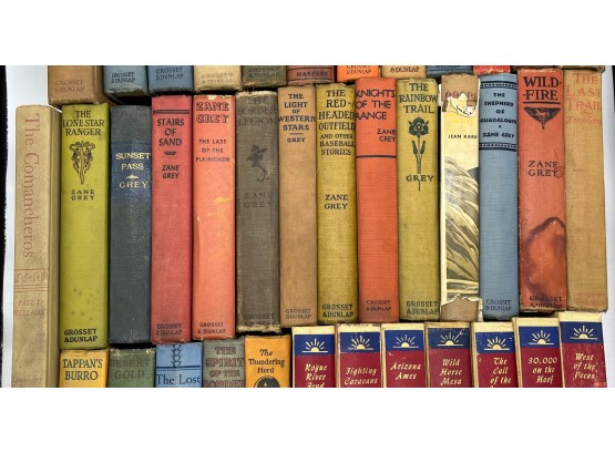 Collections Of Antique Hard Cover Books By Zane Grey (Total Of 38)