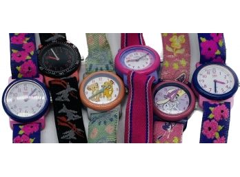 Children's Watches. Untested. Cloth Wrist Bands.
