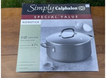 5 QT Chili Pot With Glass Cover By Simply Calphalon- New In Box