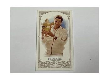 Roger Federer MINI Card. Topps The Worlds Champions Mini Card 157. Gold Bordered