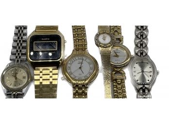 Ladies Watches, Texas Instruments, Timex, Pulsar, Armitron, Platini. Untested. Gold And Silver Tone.