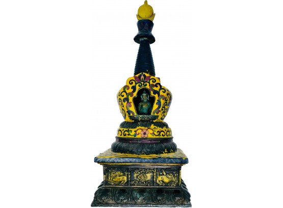 Tibetan Buddhist Stupa, Large, Weighs 7 Pounds 11.6 Oz.