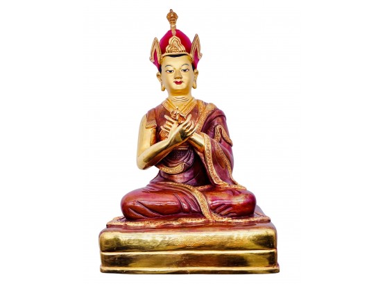 Guru Padmasambhava Tibetan Buddhist Statue, Large, Weight 9lb 2oz