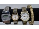Friendship Bracelet, Ladies Watches, Untested, Timex, TOZAJ, Bracelet With Gemstones, Gold And Silver Tone