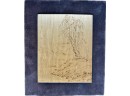 Asian Wood-engraved Sketch, Framed. 13.5x11.5
