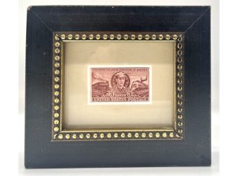 Framed  Stamp Honoring Railroad Engineers Of America 3 Cents United States Postage