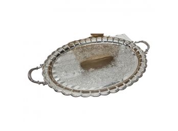 Large Silver Colored Platter, 30x19, Made In England