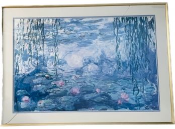 Large Reproduction Claude Monet. Glass Needs To Be Replaced. See Photo