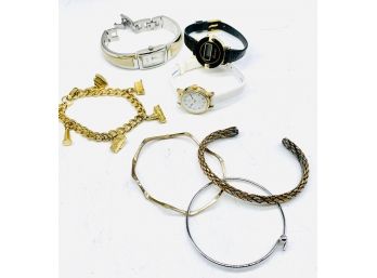 Ladies Watches, Gold/silver/copper Tones, Childs Charm Bracelet, Three Bracelets. Watches Untested.