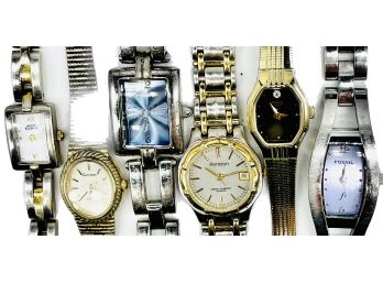 Ladies Watches, Gold And Silver Tone, Fossil, Ann Klein, Pulsar, Armitron. Untested