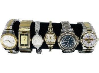 Ladies Watches, Gold & Silver Tones, Westclox, Pulsar, Gruen, Hilton, Geneva, Guess. Untested.