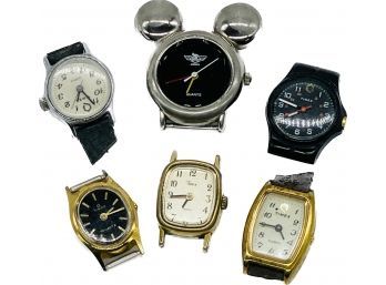 Small Timepieces- Timex, CYC America. Untested. No Bands.