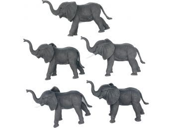 Collection Of Elephants. Made Of Rubber.