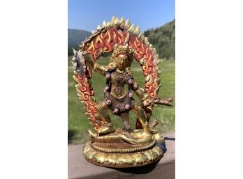 Brass Tibetan Buddhism Protector Ekajati - 7' H