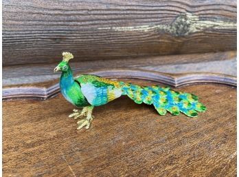 Small Colorful  Peacock Figurine